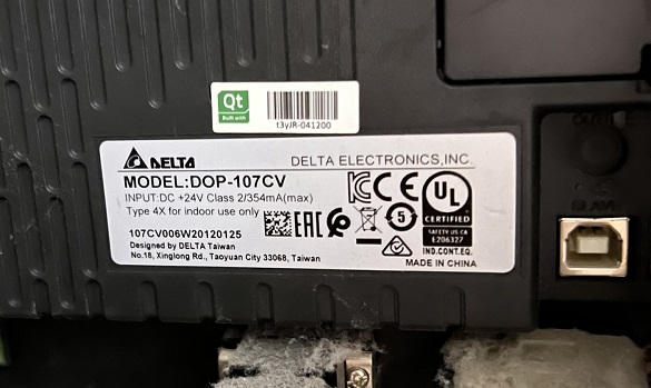 unlock HMI Delta DOP-107C