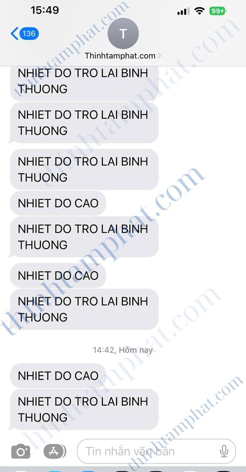 cảnh báo nhiệt độ qua tin nhắn sms