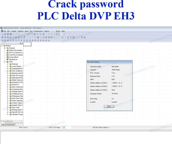 Crack password PLC Delta DVP EH3