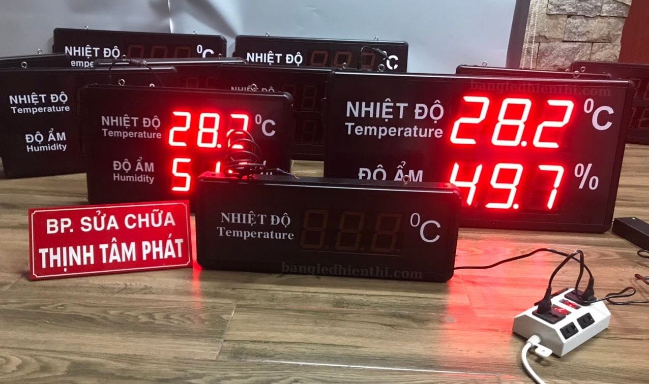 bảng theo dõi nhiệt độ độ ẩm Led chống nhiễu cao