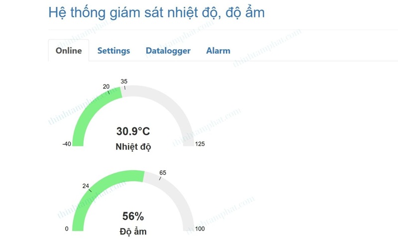 phần mềm nhiệt độ và độ ẩm giám sát từ xa