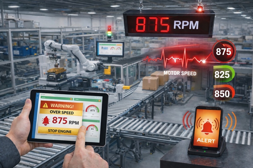 cảnh báo tốc độ động cơ trên phần mềm