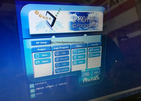 unlock password hmi proface GP2501-TC41-24V