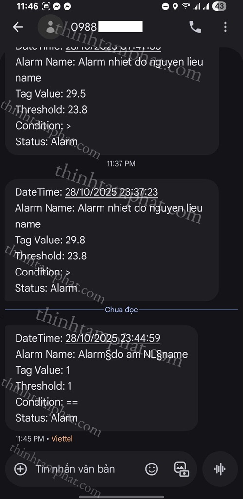 cảnh báo nhiệt độ độ ẩm qua sms