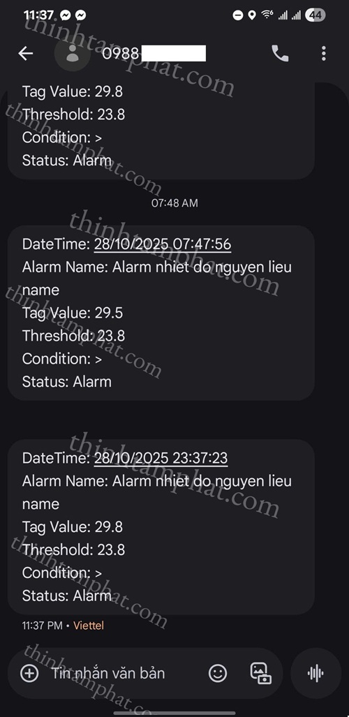 cảnh báo nhiệt độ qua tin nhắn sms