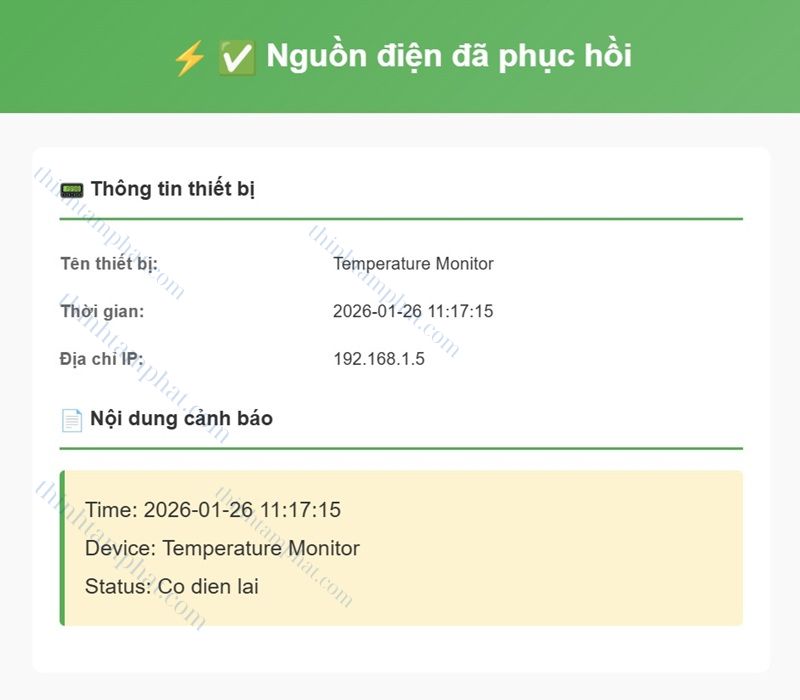 cảnh báo cúp điện