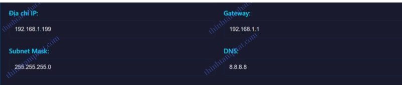 cài đặt ip tĩnh web cảnh báo mất điện