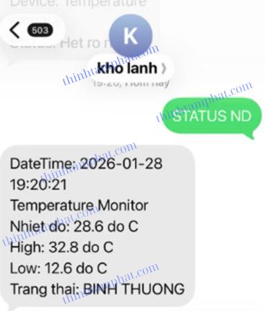 cảnh báo nhiệt độ kho lạnh