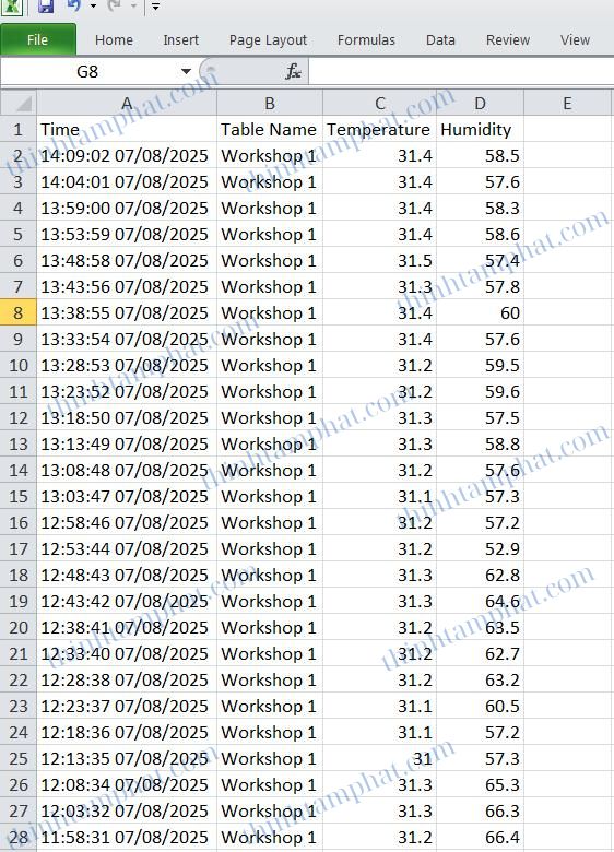 xuất Alarm datalogger ra file excel