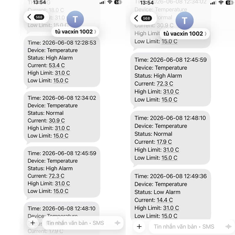 giám sát nhiệt độ bảo quản vacxin qua sms