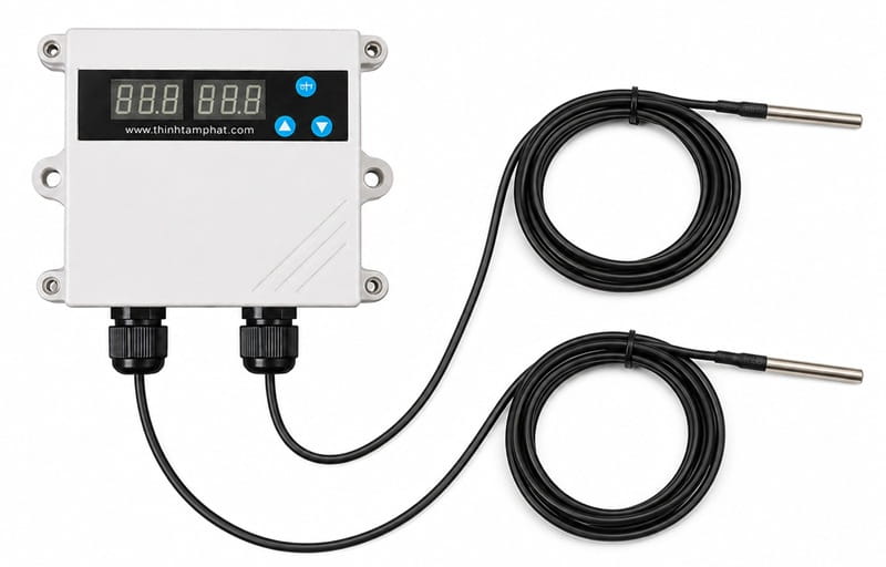 đồng hồ cảnh báo nhiệt độ 2 tủ lạnh đựng thuốc