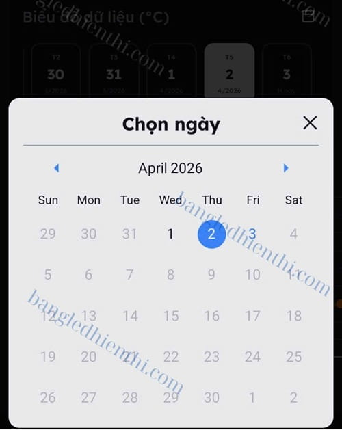 App truy xuất lịch sử cảnh báo nhiệt độ