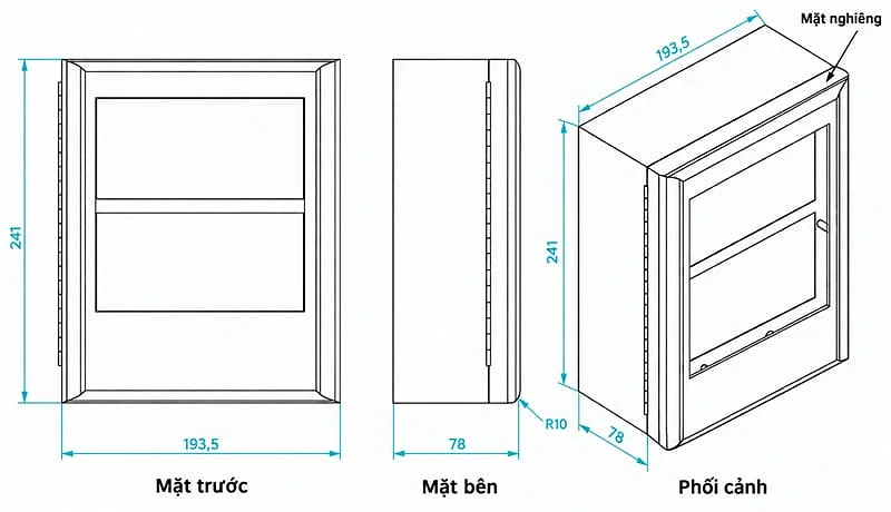 kích thước đồng hồ TTP-TH-23M
